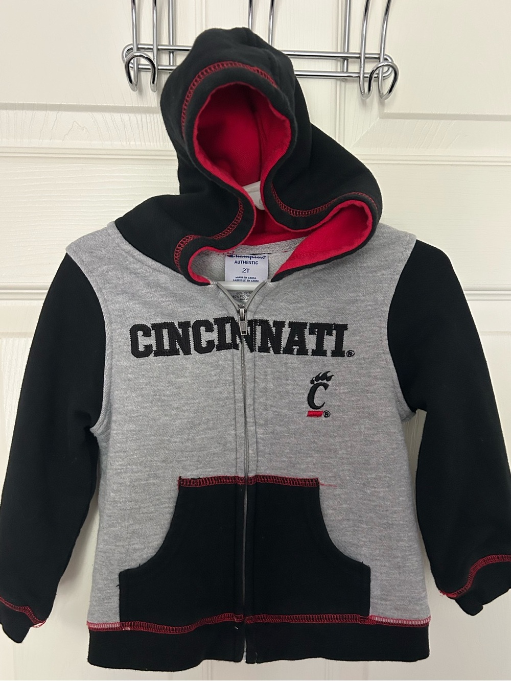 Toddler, Champion, University of Cincinnati Bearcats, Hooded Zip-Up Sweatshirt,